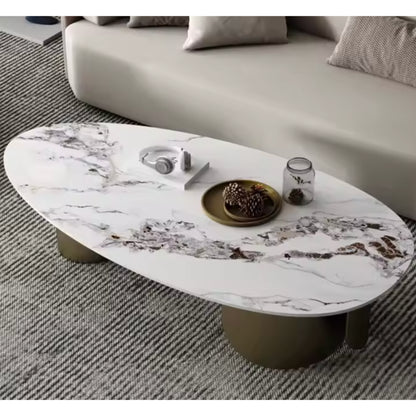 FormaLuxe Asymmetry Marble Coffee Table